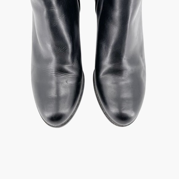 Fendi Stud Ankle Boots EU 38 US 8 Black Leather Bootie Low Block Heel Spike Zip - Picture 3 of 14